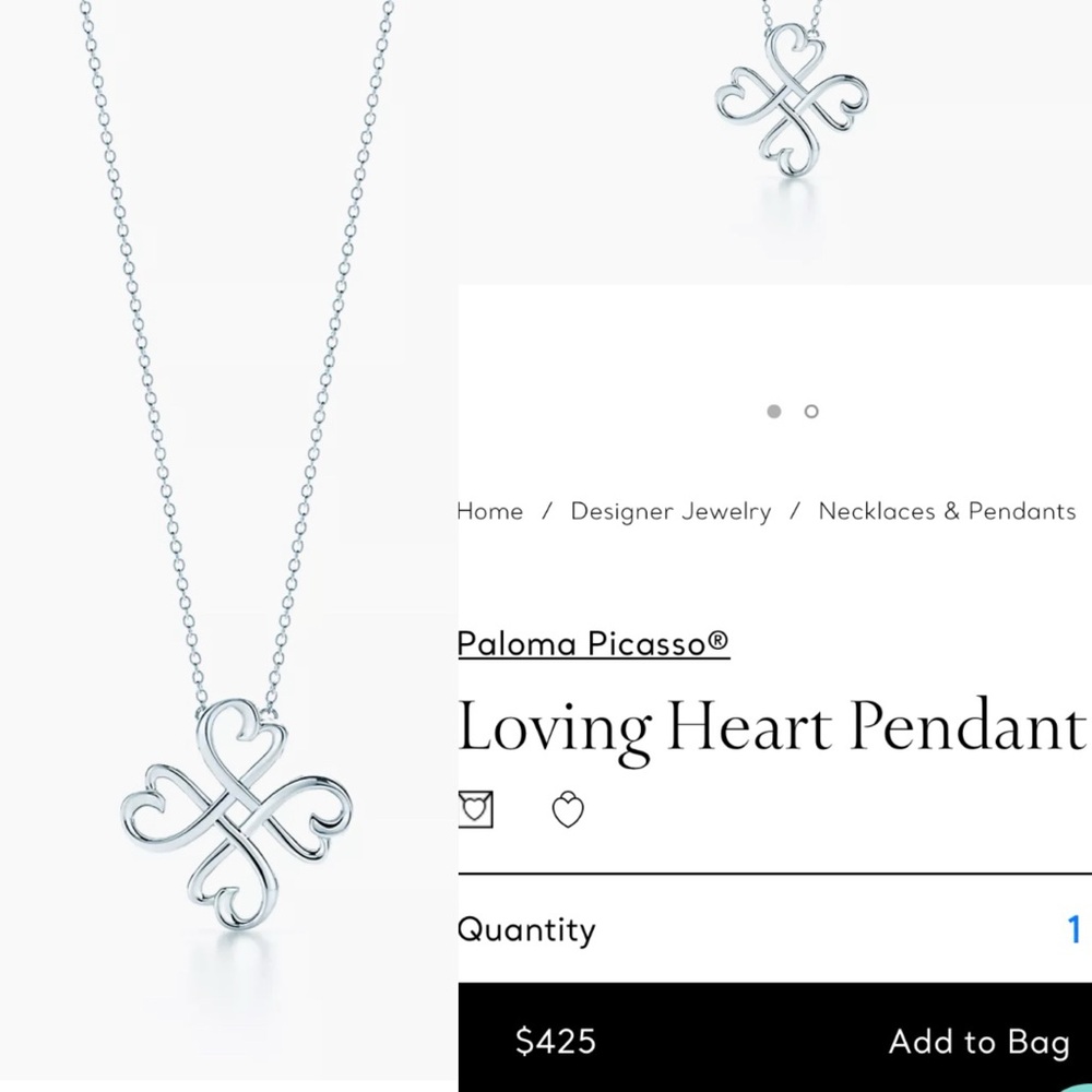 Tiffany & Co. Paloma Picasso Loving Heart Sterling Silver Necklace Gift - Picture 7 of 7